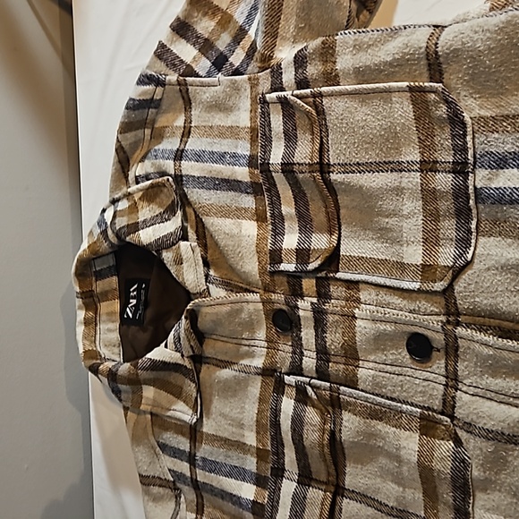 Zara women's medium long plaid cottagecore 90s Y2K grandma style over shirt - Picture 3 of 8